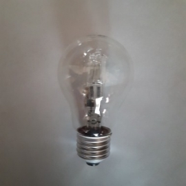Лампа галогеновая с прозрачной колбой.